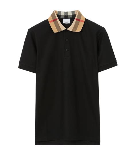 burberry shirt with button on elbow patches|Check Label Cotton Polo Shirt in White .